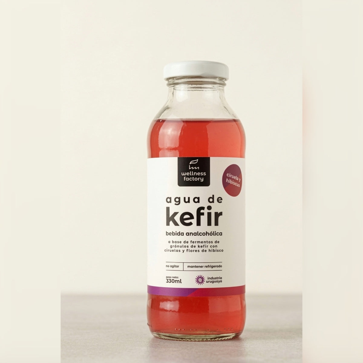 Pack Kefir: 12 Botellas de 330ml — Ciruela e hibiscos y Limón y jengibre | Wellness Factory