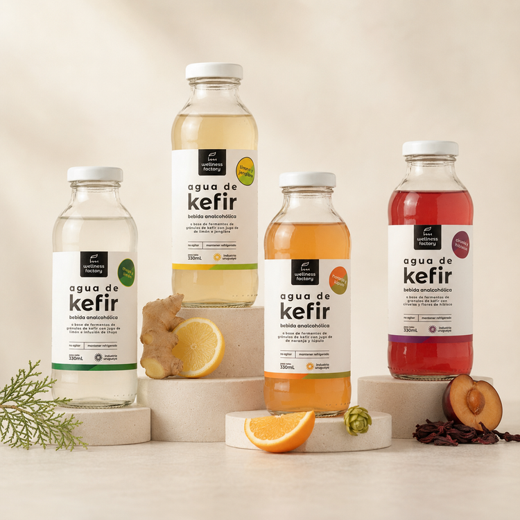 Agua de Kefir - botellas de vidrio de 330 ml