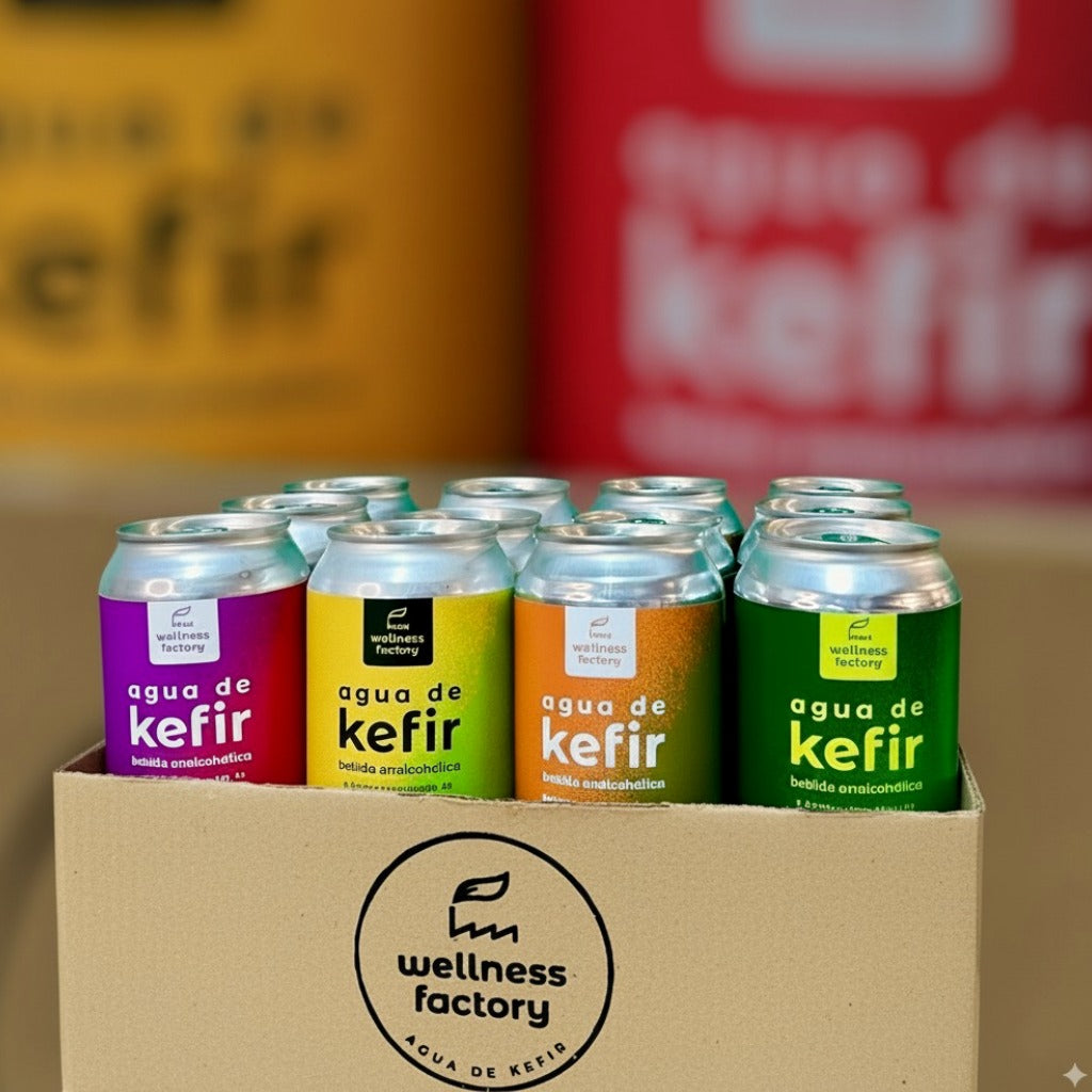 Pack 12 latas kefir 355ml 4 sabores — probiótico artesanal Uruguay